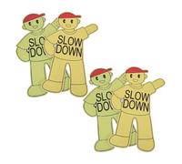 DEARMAMY Playing Slow down Sign Set of 2 - Realistic Safety Warning Signs for Street and Park - Sturdy Yard Traffic Alert for Pedestrian Safety