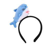 DEARMAMY Plush Whale Headband for Funny Shark Costume Accessory for Halloween and Sea Animal Party Soft Sky Blue Plush Hairband for Ocean Themed Dress Up Fun