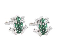 DEARMAMY Polished Alloy Frog Cufflinks for Men Classic French Shirt Accessories Unique Cool Design for Wedding Business Birthday Suitable for Gentlemen Grooms Fathers Boyfriends