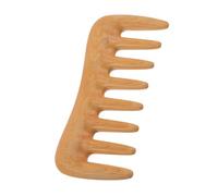 DEARMAMY Portable Boxwood Wide Tooth Comb for Scalp Massage and Static Reduction Hand Polished Smooth Finish Gentle Rounded Teeth for Curly Wavy Long Hair Care and Travel Use