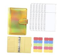 DEARMAMY Portable Cash Budget Binder with Inner Bags Bright PU Cover Lightweight Money Organizer for Home Office School Travel Refillable Budget Planner Wallet