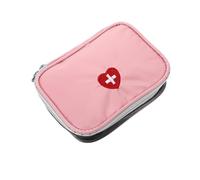 DEARMAMY Portable Mini Medicine Organizer Durable Polyester Storage Bag for Travel Hiking and Emergency Supplies Pink Lightweight Design with Double Head Zipper and Hand Embroidered Logo