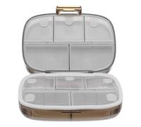DEARMAMY Portable Pillbox Weekly Pill Organizer Medicine Storage Box Small Travel Dispenser Airtight Daily Case Holder for Home Office