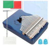 DEARMAMY Portable Thumb Piano 21 Keys Delicate Kalimba Wooden Musical Instrument with Comfortable Fast Conduction Blue for Boys and Girls and Beginners