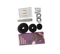 DEARMAMY Professional Hair Bun Maker with Hair Donut Coils Fishtail Braider Clip Bands for Home Barber and Cosmetology Students Black