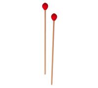DEARMAMY Professional Marimba Mallets Sturdy Sticks 2pcs with Red Nylon Core and Beech Wood Handles Not Easy to Crack for Xylophone Percussion for Beginners and Professionals