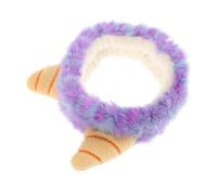DEARMAMY Purple Plush Horn Headband Soft Plush Material Cute Playful Stylish Elastic Hair Decoration Secure Hold for Cosplay and Daily Wear Adults Kids