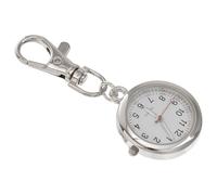 DEARMAMY Quartz Pocket Watch Fob Clip Lapel Pin Clip On Simple Hanging Design Silver for Nurses and Doctors