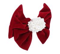 DEARMAMY Red Bowknot Hairpin Alligator Clip Rhinestones, National Style Decorative Female Barrette for Girls, Elastic Spring Clip Hair Accessory for Elegant Hair Styling