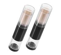 DEARMAMY Refillable Powder Brush and Foundation Brush 2pcs Set Press-type Bottle for Loose Powder and Blush Application, Portable Travel Makeup Supplies Dense Fiber Bristles