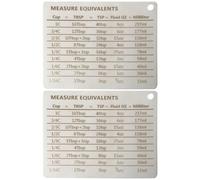 DEARMAMY Refrigerator Magnets Stainless Steel 2pcs Magnetic Measuring Conversion with Oz and Milliliters Equivalent Chart, Magnetic Backing for Metal Door Or Cabinet, for Cooking and