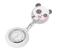 DEARMAMY Retractable Nurse Fob Watch with Quartz Movement and Alloy Material, Panda-Shaped Clip-on Pocket Watch for Nurses and Doctors, Suitable for Healthcare Professionals
