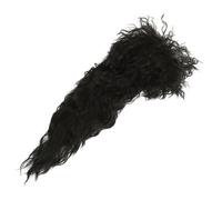 DEARMAMY Retro Style Long Curly Fluffy Wig for Men Black Punk Rocker Costume Headwear Heat Resistant for Halloween and Cosplay Parties