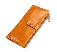 DEARMAMY RFID Wallet Women's Leather Wallet Multiple Slots Long for Cash Cards Photo Compact Secure for Work Travel