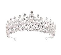 DEARMAMY Rhinestone Crown Hair Accessory For Women Wedding Girl Tiaras Headpieces Bridal Bride Tiara Festival White