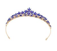 DEARMAMY Rhinestone Leaf Wedding Tiara Bridal Crown Headband Lightweight Sparkling Leaf-shaped Diadem for Bride Bridesmaids Wedding Birthdays Proms