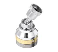 DEARMAMY Rotatable Kitchen Faucet Extender Copper Aerator Multi-Angle Water Control, Secure and Stable Extension for Food Prep and Filling Containers, Simple Installation, Silver Finish,