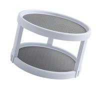 DEARMAMY Rotating Double Layer Storage Rack Makeup Organizer Rotating Kitchen Storage Shelf Quality Material Tidy Your Desk