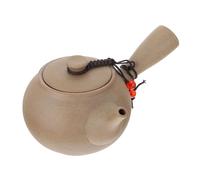 DEARMAMY Rustic Japanese Style Side Handle Teapot Compact Ceramic Crude Pottery Tea Pot for Home Restaurant Tea House Decorative Elegant Design with Comfortable Grip Small Vintage Kung Fu