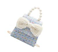 DEARMAMY Satchel Prom Bag Hand Messenger Purse Clutch Boys Fidget Mini Wallet Quilted Tote Cotton Linen Blue