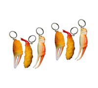 DEARMAMY Sets Fried Shrimp Keychain Crab Claw Bag Ornament Key Pendant Stylish Accessory Pcs