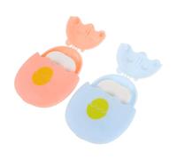 DEARMAMY Sheets 2pcs Mini Disposable Travel Soap Sheets Portable Foaming Paper Soap Flakes Pink Blue for Outdoor Adventures Camping Hiking Compact Hand Wash for Public Spaces