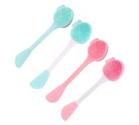 DEARMAMY Silicone Facial Cleansing Brush Set 4pcs Handheld Face Cleanser Exfoliating and Deep Cleansing Tool for Skin Types