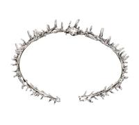 DEARMAMY Silver Thorn Crown Tiara Lightweight Cosplay Hair Accessory for Gothic Queen Costume Party Halloween Birthday Prom Easter Decorations