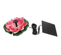 DEARMAMY Solar Floating Lotus-Shape Water Pump 7v 1.2w Cherry Red Solar Pump Outdoor Garden Pond Water Feature Landscape Decor