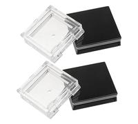 DEARMAMY Square Plastic Eyeshadow Holder and 4pcs Makeup Container Cosmetic Organizer Compatible Foundation and Cosmetics, for Travel and Daily Use for Travel Daily Use