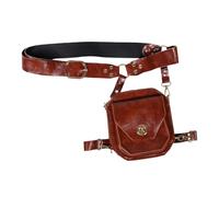 DEARMAMY Steampunk Renaissance Waist Pack Belt Pouch for Women Water-Resistant PU Thigh Bag Crossbody Hip Pack for Halloween Cosplay Travel Festival Organization