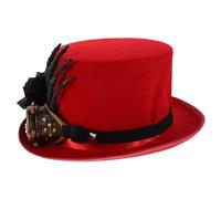 DEARMAMY Steampunk Top Hat with Goggles for Halloween Costume Unisex Skull Hand Rose Design Breathable Fabric Gothic Vintage Cosplay Party Accessory for Men and Women