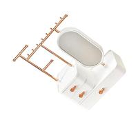 DEARMAMY Tabletop Cosmetic Storage Box for Makeup Supplies Jewelry Box Organizer for Cosmetics and Jewelry Multiple Compartments for Countertop Display