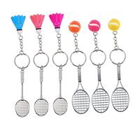DEARMAMY Tennis Racket Keychain Mini Tennis Ball Keyring for Boys Sports Favors Random Color