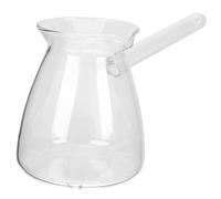DEARMAMY Thickened Glass Teapot 450Ml Turkish Coffee Maker with V-Shaped Spout Side Handle Heat-Resistant Borosilicate Glass Milk Warmer Stove Top Cezve Coffee Pot