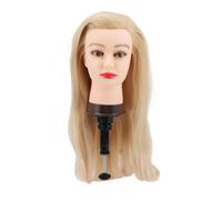 DEARMAMY Training Head Mannequin for Hair Cutting and Styling High Temperature Synthetic Hair Salon Tool for Hairdressers and Cosmetology Students Durable Practice Dummy for Barber and