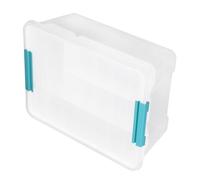 DEARMAMY Transparent Stackable Building Blocks Storage Bin with Lid Large Capacity Organizer Box for Crafts Household Portable and Material Container