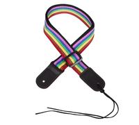 DEARMAMY Ukulele Strap Adjustable Woven Fabric Hawaiian Inspired Rainbow Pattern Soft Shoulder Strap for Live Performances Ukulele Accessory