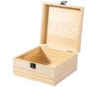 DEARMAMY Unfinished Wooden Storage Box Diy Craft Handmade Jewelry Box for Organizing Small Items for Art Projects