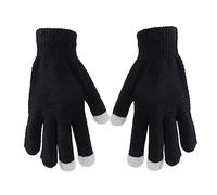 DEARMAMY Unisex Touch Screen Winter Gloves Black, Soft Knitted Fabric, Compatible Smartphone, Texting Gloves for Men Women Boys and Girls, Outdoor Windproof Cold Weather Accessory