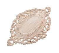 DEARMAMY Unpainted European Style Wood Applique Decorative Carved Onlay for Furniture Home Decor Oval Carvings for Bed Door Cabinet Mirror Fireplace Wardrobe Easy DIY Installation