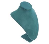 DEARMAMY Velvet Necklace Display Stand for Women 25Cm Small Size Green V-Shape Jewelry Bust Organizer Holder for Store and Home Jewelry Presentation