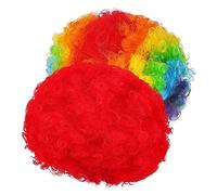 DEARMAMY Vibrant Neon Afro Curly Wigs Long-lasting Unisex Short Fluffy Wigs for Clown Costumes Carnival Dec