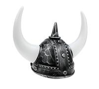 DEARMAMY Viking Horn Hat for Men Costume Plastic Ox Horn Helmet Halloween Cosplay Party Supplies Ancient Roman Fighter Headwear
