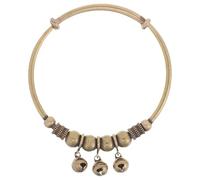 DEARMAMY Vintage Antique Copper Bell Charm Adjustable Cuff Bracelet for Women, Rustic Jingle Statement Bangle Jewelry for Festival and Christmas Accessories