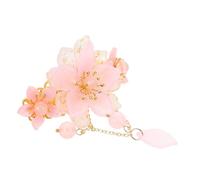 DEARMAMY Vintage Chinese Tassel Hair Clip with Floral Accent Durable Spring Updo Accessory for Women and Elegant Wedding Headpiece and Long Hair Holder for Hanfu and Special Occasions
