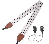 DEARMAMY Vintage Cross-Body Over-the-Shoulder or Shoulder Use for Photographers Strap Adjustable Cotton Cloth Neck, White, Hands-Free Carrying Camera