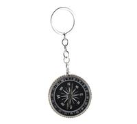 DEARMAMY Vintage Keychain Compass for Camping Gadgets Zinc Alloy Mini Compass with Carabiner Temperature Indicator Outdoor Adventure Accessory