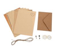 DEARMAMY Vintage Letter Stationery Set with Envelopes A5 72pcs Kraft Paper Writing Paper and Envelopes Multiple Patterns for Love Letters and Party Invitations