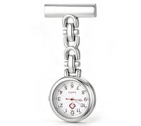 DEARMAMY Vintage Nurse Fob Watch - Classic White Quartz Pocket Watch with Secure Brooch Pin, Traditional Lapel for Nurses, Doctors, and Healthcare Professionals